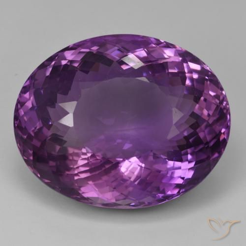 98.10ct Натуральный Средний фиолетовый Аметист, Овал, IF