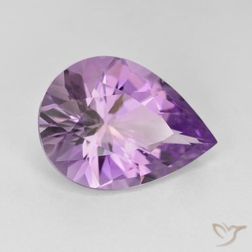 7.30ct Натуральный Светло-средний фиолетовый Аметист, Форма груши, Чистота VVS