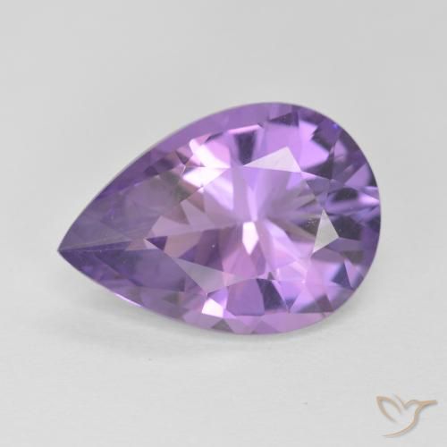 5.39ct Натуральный Средний фиолетовый Аметист, Форма груши, Чистота VVS