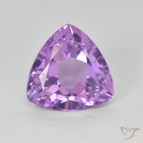 3.08ct Натуральный Ярко-фиолетовый Аметист, Триллион, Чистота VS