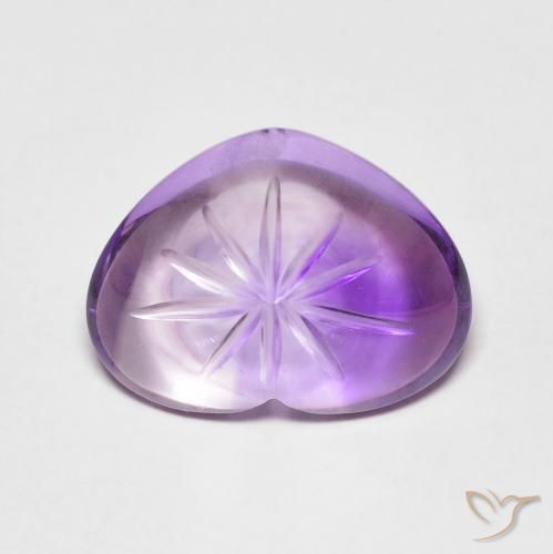 5.99ct Натуральный Средний фиолетовый Аметист, Сердце, Прозрачный