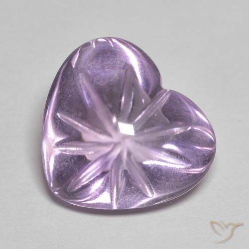 6.81ct Натуральный Средний фиолетовый Аметист, Сердце, Прозрачный