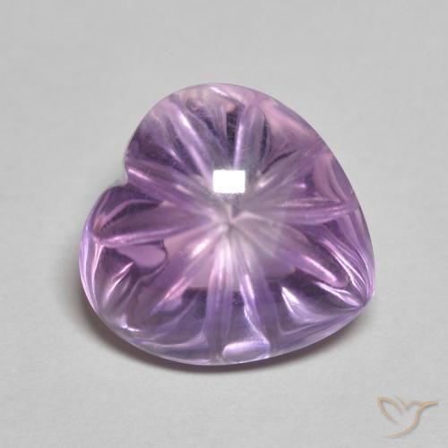 5.59ct Натуральный Средний фиолетовый Аметист, Сердце, Прозрачный