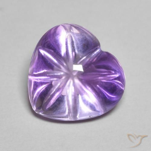 3.90ct Натуральный Глубокий фиолетовый оттенок Аметист, Сердце, Прозрачный