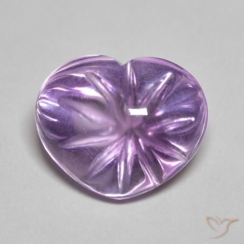 6.76ct Натуральный Розовато-фиолетовый Аметист, Сердце, Прозрачный