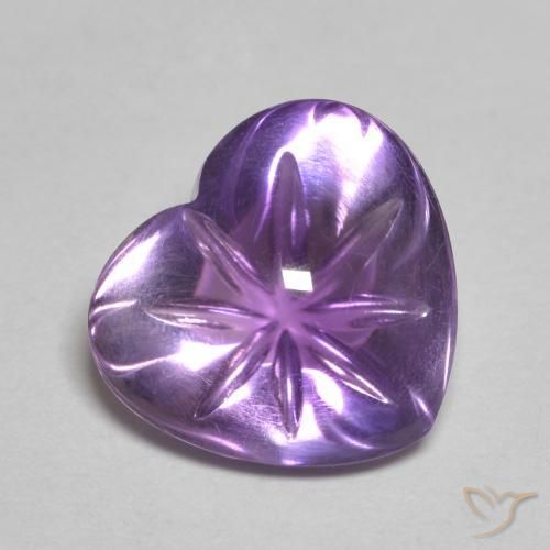 3.70ct Натуральный Средний фиолетовый Аметист, Сердце, Прозрачный