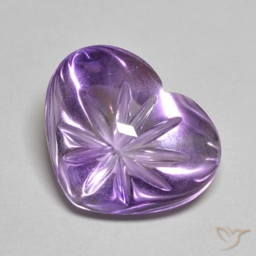 5.94ct Натуральный Средний фиолетовый Аметист, Сердце, Прозрачный