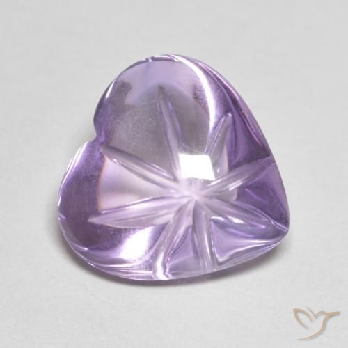 5.23ct Натуральный Средний фиолетовый Аметист, Сердце, Прозрачный