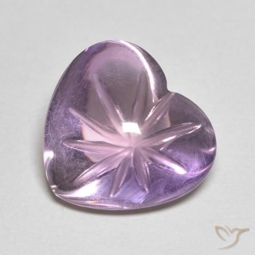 5.85ct Натуральный Розовато-фиолетовый Аметист, Сердце, Прозрачный