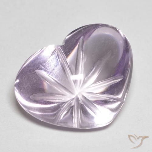 9.41ct Натуральный Светло-фиолетовый Аметист, Сердце, Прозрачный