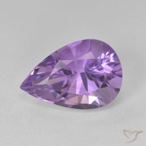 4.86ct Натуральный Medium Light Purplish-Violet Аметист, Форма груши, Чистота VVS
