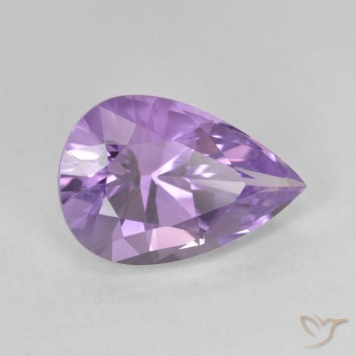 4.86 карата, натуральный Medium Light Purplish-Violet Аметист, Форма груши, Чистота VVS