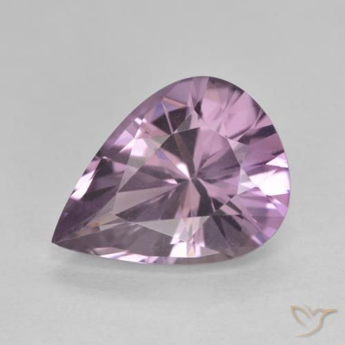4.46ct Натуральный Серовато-фиолетовый Аметист, Форма груши, Чистота VVS