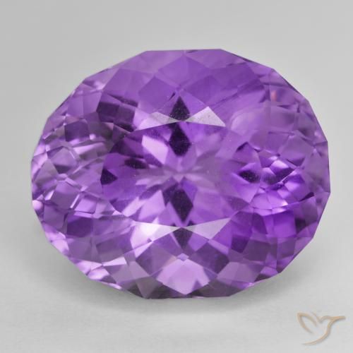 33.08ct Натуральный Интенсивный фиолетовый Аметист, Овал, Чистота VVS