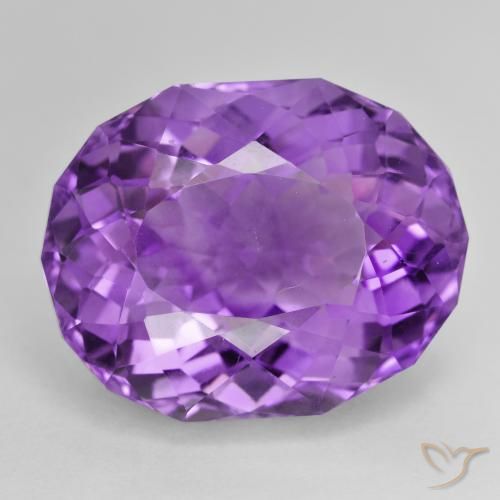 30.90ct Натуральный Интенсивный фиолетовый Аметист, Овал, Чистота VVS