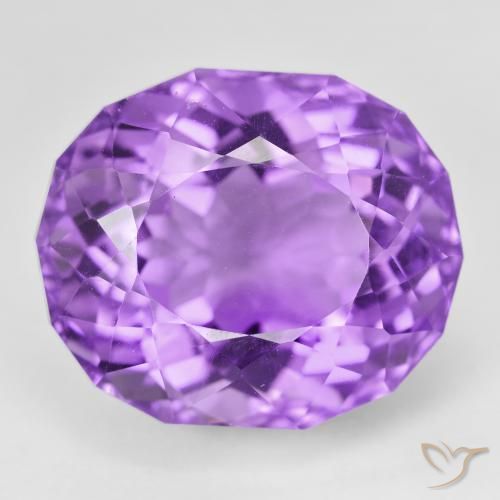 24.84ct Натуральный Ярко-фиолетовый Аметист, Овал, VVS-VS