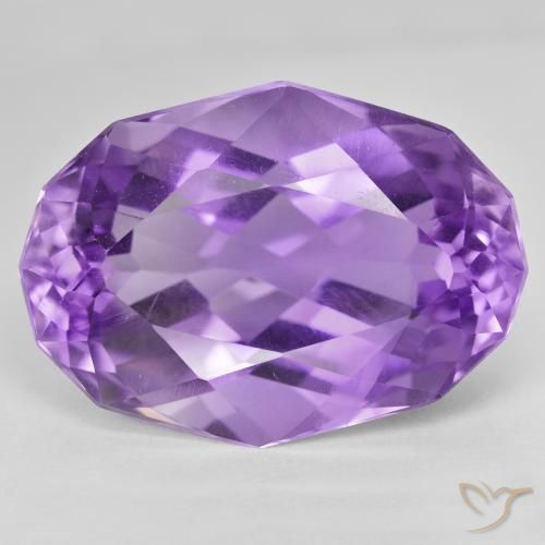 54.55ct Натуральный Средний фиолетовый Аметист, Овал, VVS-VS