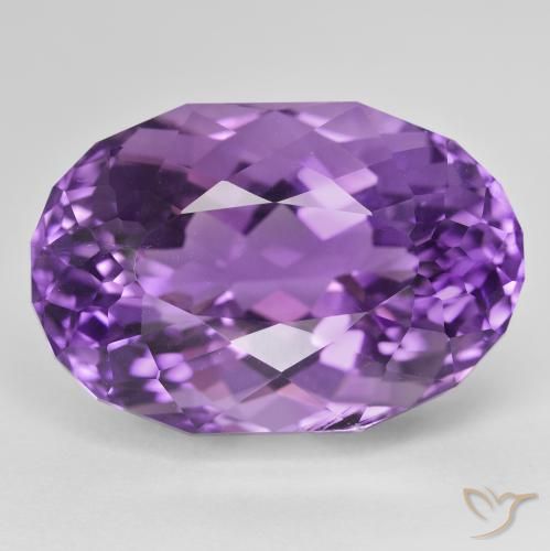 31.99ct Натуральный Интенсивный фиолетовый Аметист, Овал, VVS-VS
