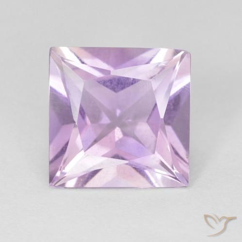 2.08ct Натуральный Светло-розовато-фиолетовый Аметист, Квадрат, Чистота VS