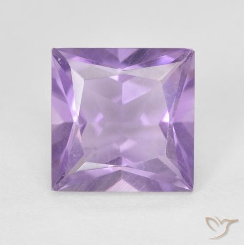 2.35ct Натуральный Светло-розовато-фиолетовый Аметист, Квадрат, Чистота VVS