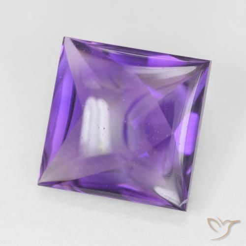 4.10 карата, натуральный Medium Light-Violet Аметист, Квадрат, Прозрачный