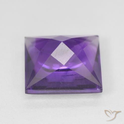 4.10 карата, натуральный Medium Light-Violet Аметист, Квадрат, Прозрачный