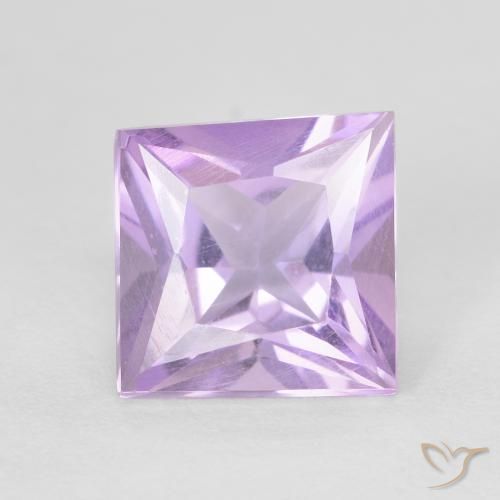 1.55ct Натуральный Средний розовый фиолетовый Аметист, Квадрат, Чистота VVS