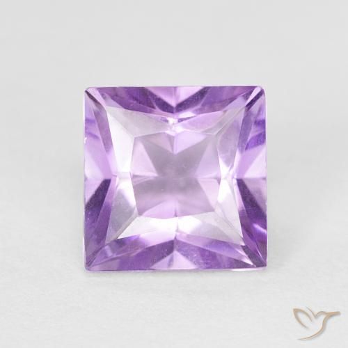 1.08ct Натуральный Розовато-Ирис Фиолетовый Аметист, Квадрат, Чистота VVS