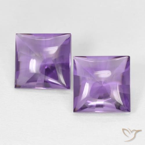 4.38ctw Натуральный Medium Light-Violet Аметист, Квадрат, Прозрачный