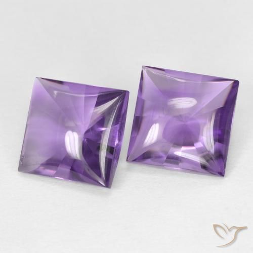 4.38 карата, натуральный Medium Light-Violet Аметист, Квадрат, Прозрачный