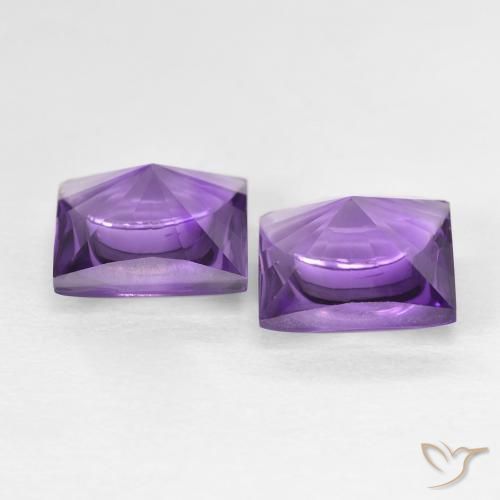 4.38 карата, натуральный Medium Light-Violet Аметист, Квадрат, Прозрачный