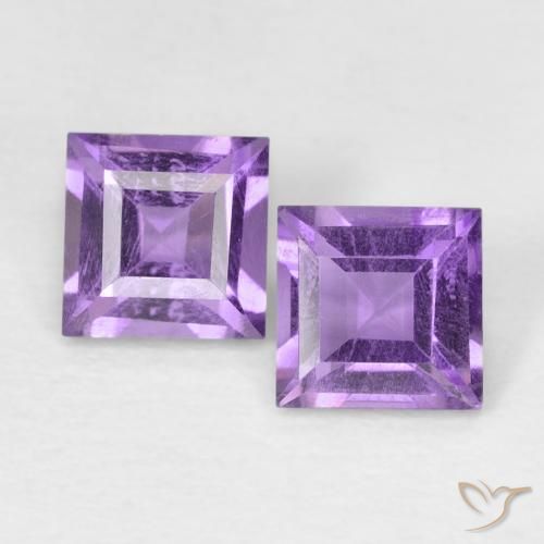0.87ctw Натуральный Medium Dark-Violet Аметист, Квадрат, VVS-VS