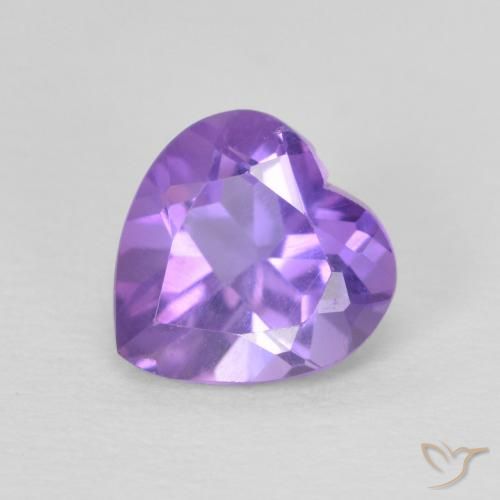 0.72ct Натуральный Средний фиолетовый Аметист, Сердце, Чистота VS
