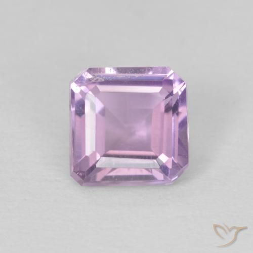 0.65ct Натуральный Розовато-фиолетовый Аметист, Изумрудная огранка, Чистота VS