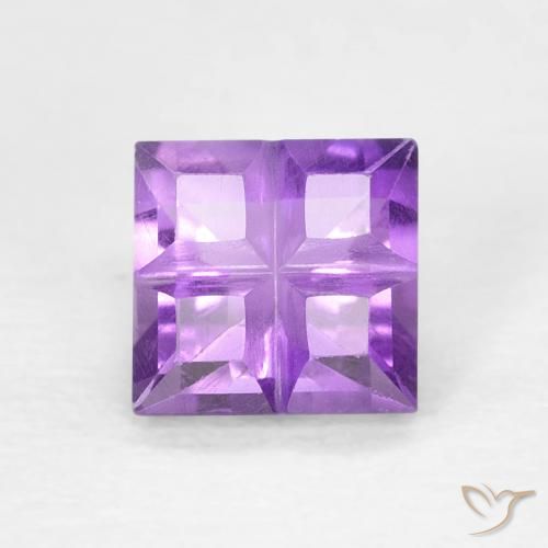 0.55ct Натуральный Ярко-фиолетовый Аметист, Квадрат, VVS-VS