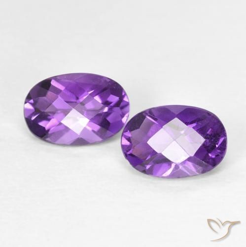 0.87ctw Натуральный Medium Dark-Violet Аметист, Овал, VVS-VS