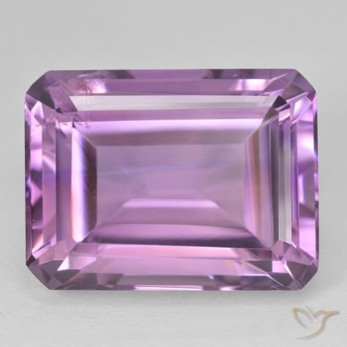 24.65ct Натуральный Пурпурно-фиолетовый Аметист, Изумрудная огранка, Чистота VS