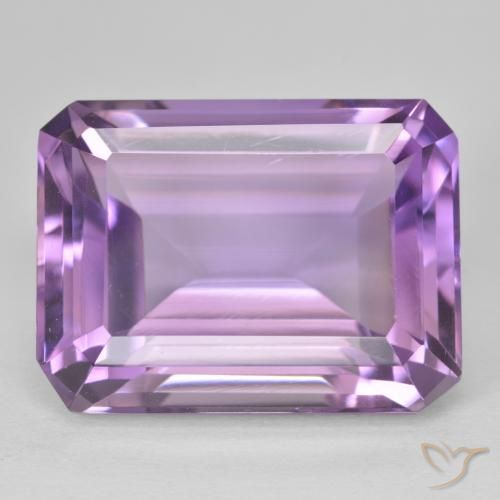 23.96ct Натуральный Medium Light Purplish-Violet Аметист, Изумрудная огранка, Чистота VVS
