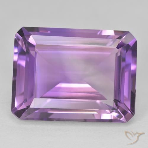 21.90ct Натуральный Medium Light Purplish-Violet Аметист, Изумрудная огранка, Чистота VVS