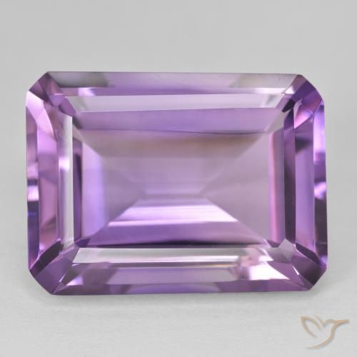 20.89ct Натуральный Medium Light Purplish-Violet Аметист, Изумрудная огранка, Чистота VVS