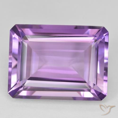 21.40ct Натуральный Medium Light Purplish-Violet Аметист, Изумрудная огранка, Чистота VVS
