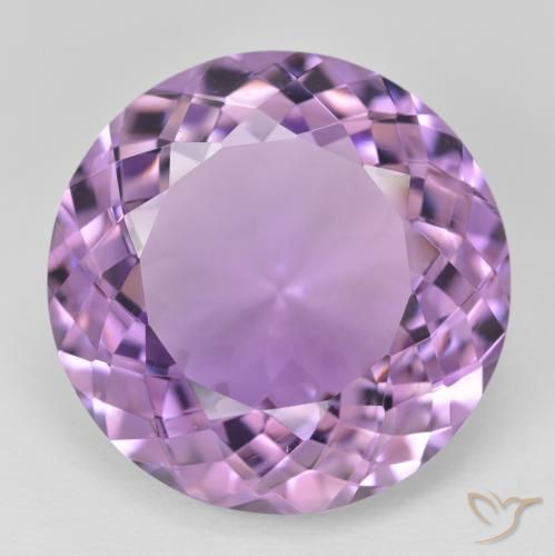 25.07ct Натуральный Розовато-фиолетовый Аметист, Круглый, Чистота VVS