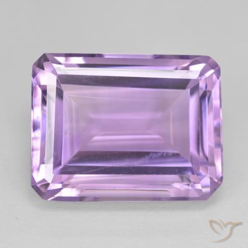 19.87ct Натуральный Средний фиолетовый Аметист, Изумрудная огранка, Чистота VVS