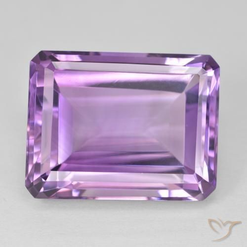 19.72ct Натуральный Средний розовый фиолетовый Аметист, Изумрудная огранка, Чистота VVS