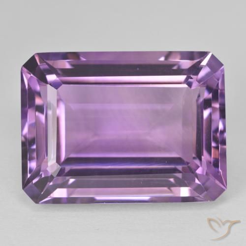 22.46ct Натуральный Medium Light Purplish-Violet Аметист, Изумрудная огранка, Чистота VVS
