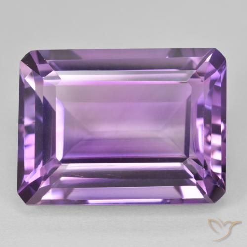 22.92ct Натуральный Medium Light Purplish-Violet Аметист, Изумрудная огранка, Чистота VVS