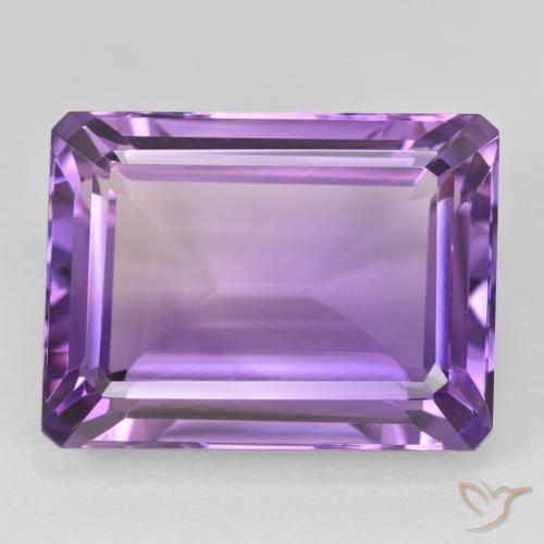 24.25ct Натуральный Темно-фиолетовый Аметист, Изумрудная огранка, Чистота VVS