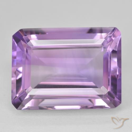 22.05ct Натуральный Medium Light Purplish-Violet Аметист, Изумрудная огранка, Чистота VVS