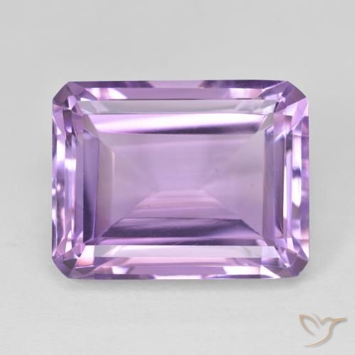 19.13ct Натуральный Розовато-фиолетовый Аметист, Изумрудная огранка, Чистота VS