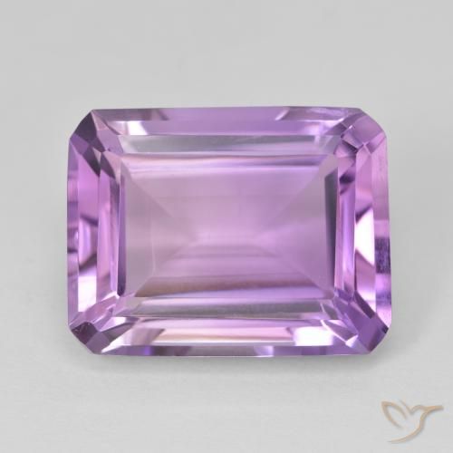 16.33ct Натуральный Розовато-фиолетовый Аметист, Изумрудная огранка, Чистота VS